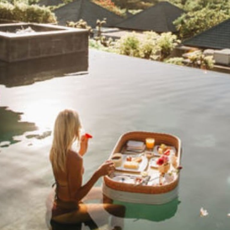 A luxury breakfast – floating on a tray in your own private pool as you enjoy stunning views – makes the ultimate Instagram indulgence. Photo: Shutterstock