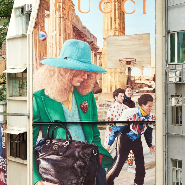 Gucci’s Art Wall mural in Lan Kwai Fong, Hong Kong, features the ruins of the 7th century BC temples of Selinunte in Sicily, which was the setting for the luxury Italian fashion brand’s Pre-Fall 2019 campaign.