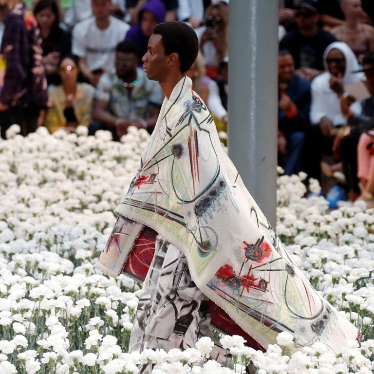 A model presents a Virgil Abloh creation as part of his spring/summer 2020 collection for Off-White in Paris on June 19. Photo: Reuters