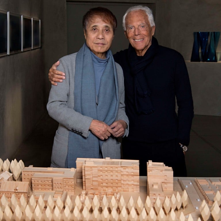 Japanese architect Tadao Ando (left), with Italian fashion designer, Giorgio Armani, has his work featured in the exhibition, ‘The Challenge – Tadao Ando’, at Armani’s fashion art museum, Armani/Silos, in Milan.