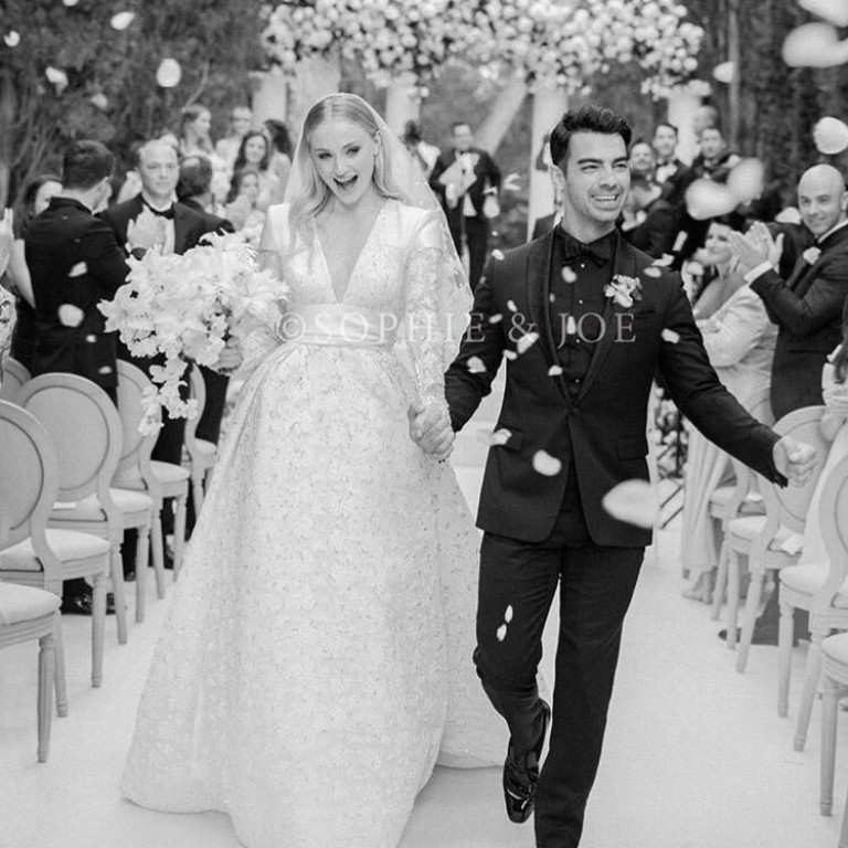 Sophie Turner and Joe Jonas in a celebratory mood after their wedding in Carpentras, France.