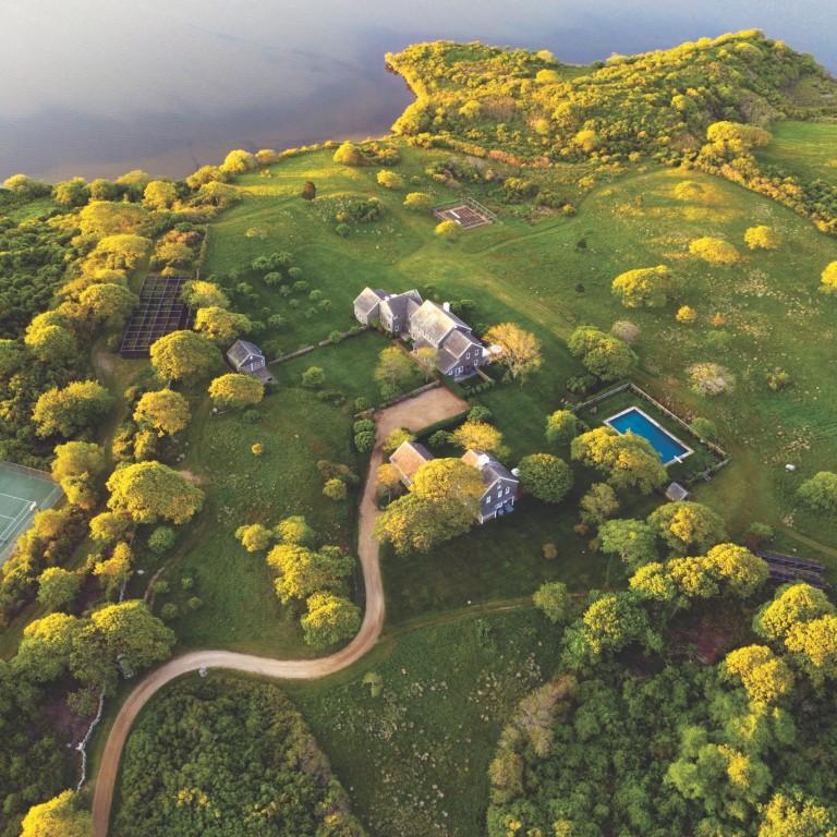 A bird’s-eye view of Red Gate Farm estate – the former summer home of the late Jackie Kennedy Onassis – on the island of Martha’s Vineyard, in Massachusetts, in the United States, which is for sale. Photos: Christie’s International Real Estate