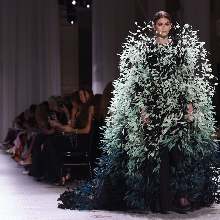Kaia Gerber models a Givenchy creation at Paris Fashion Week. Photo: AFP