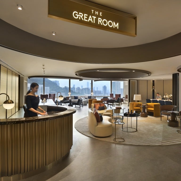 Large floor-to-ceiling windows have helped to create a warm and inviting environment at the luxury co-working space, The Great Room, which has opened at One Taikoo Place, in Quarry Bay Hong Kong.