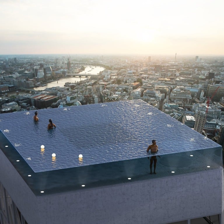 Compass Pools’ design for an infinity pool on top of a London skyscraper. Photo: Compass Pools