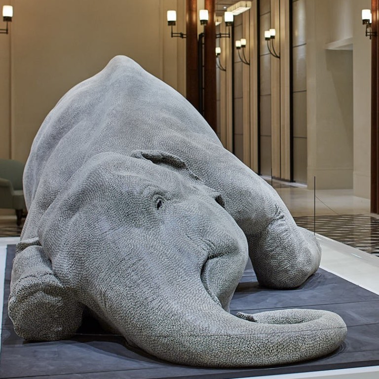 Indian artist Bharti Kher’s The Skin Speaks A Language Not Its Own is on display at the Rosewood Hong Kong.