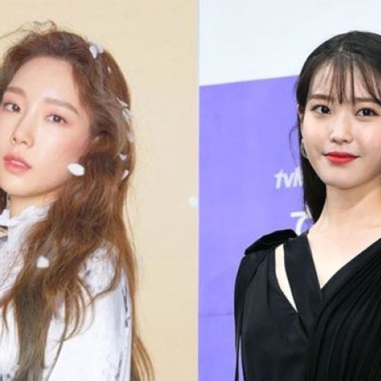 The two K-pop stars Taeyeon (left) and IU have donated money to support Korean people in need. Photos: SM Entertainment/Korea Times