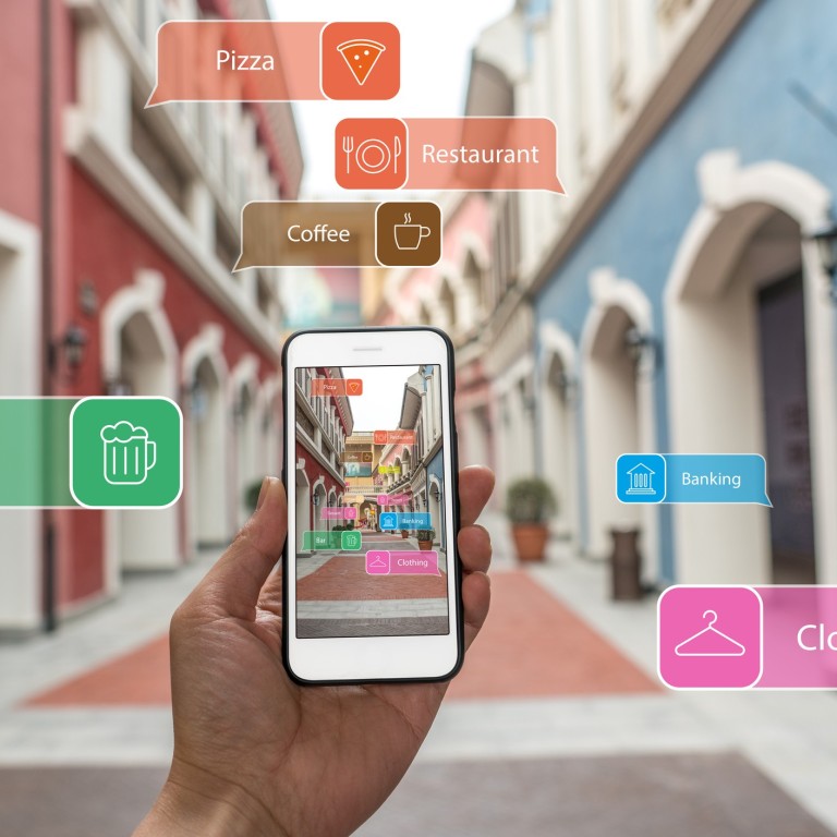 Augmented reality provides useful marketing information via the smartphone to shoppers and visitors.