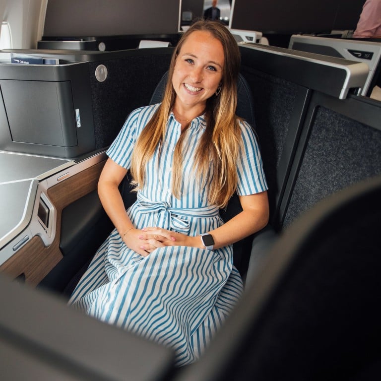 The writer enjoys her spacious and well-appointed Club Suite on British Airways’ new A350 aircraft during a short-haul flight between London and Madrid. Photo: Nick Morrish