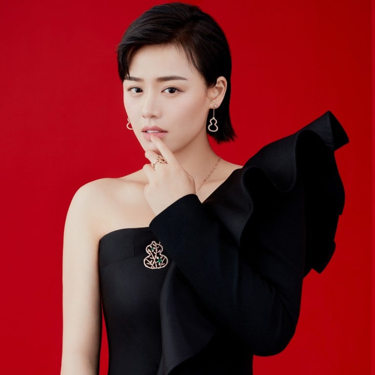 Chinese actress Sandra Ma, who is a brand ambassador for Qeelin, wears the fine jewellery brand’s Wulu Bamboo Lace 18-carat rose gold, diamond and emerald necklace.