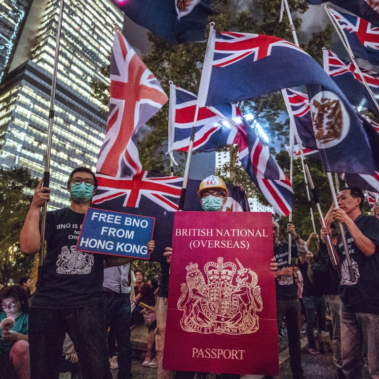 United Kingdom & Hong Kong Colonial Double Friendship Table Flag Set Base 