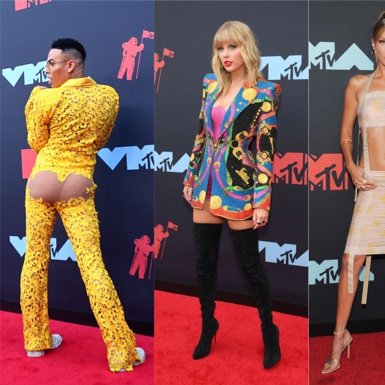 High fashion and low conceits (left to right): Bobby Lytes, Taylor Swift, Bella Hadid and Tana Mongeau at the 2019 MTV Video Music Awards.