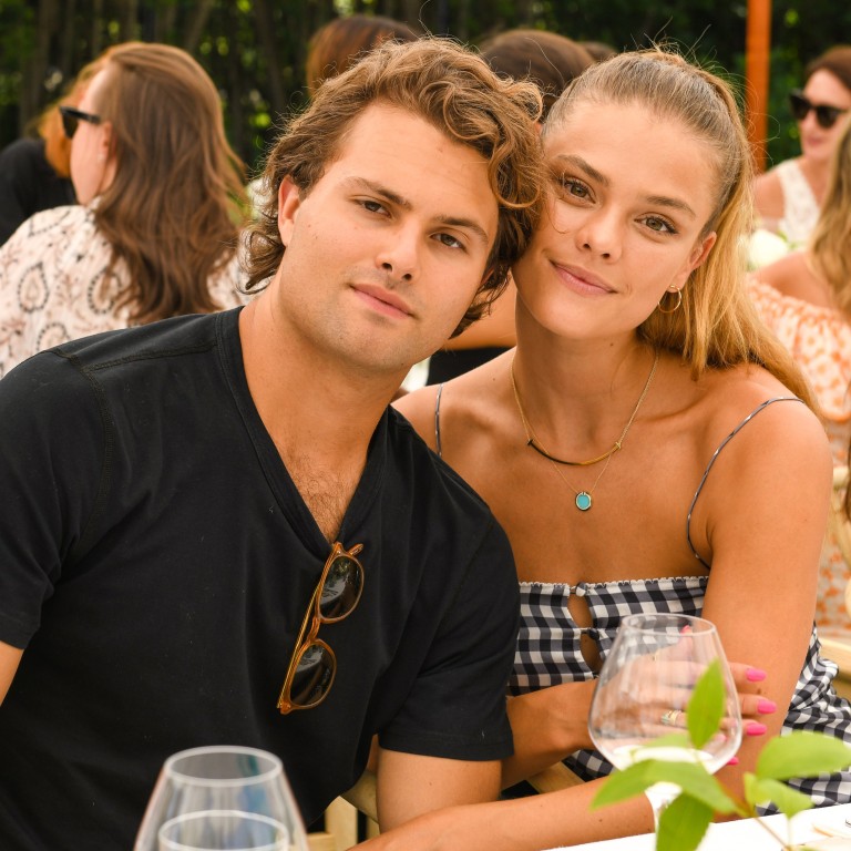 Jack Brinkley-Cook and Sports Illustrated Swimsuit model Nina Agdal at the Tiffany T collection pre-launch lunch party at Grey Gardens, East Hampton, New York.