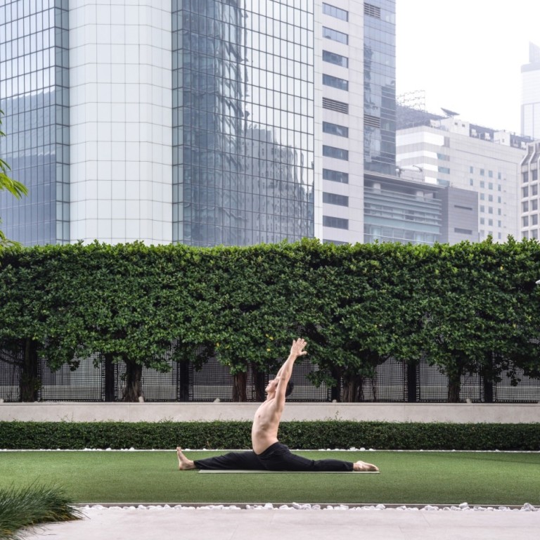 The Upper House wellness staycation includes yoga in the garden and a luxurious room that towers over Admiralty in Hong Kong.