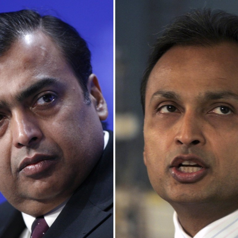 Mukesh Ambani (left), chief of India's Reliance Industries, and Anil Ambani, chairman of Reliance Communications, have been at the centre of a high-profile feud in India. Photo: Reuters
