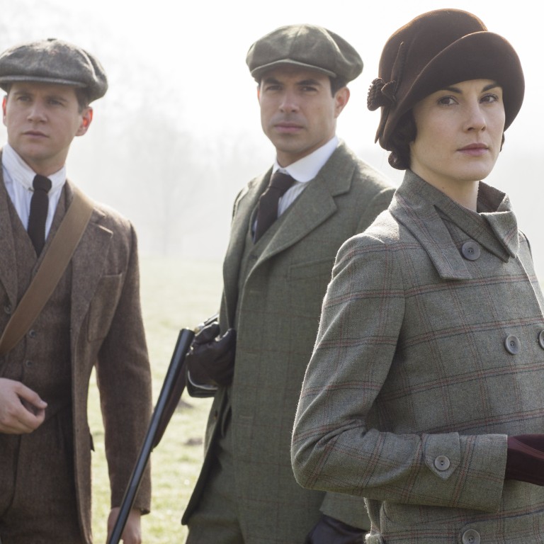(From left) Allen Leech as Tom Branson, Tom Cullen as Anthony Foyle, and Michelle Dockery as Lady Mary Crawley in Downton Abbey. Dockery’s performance in the series earned her nominations for a clutch of awards.