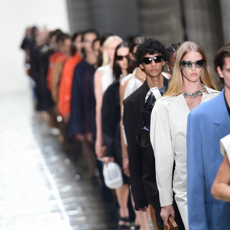 Models present Bottega Veneta’s creations during the women’s spring/summer 2020 collection at Milan Fashion Week on September 19. Photo: AFP