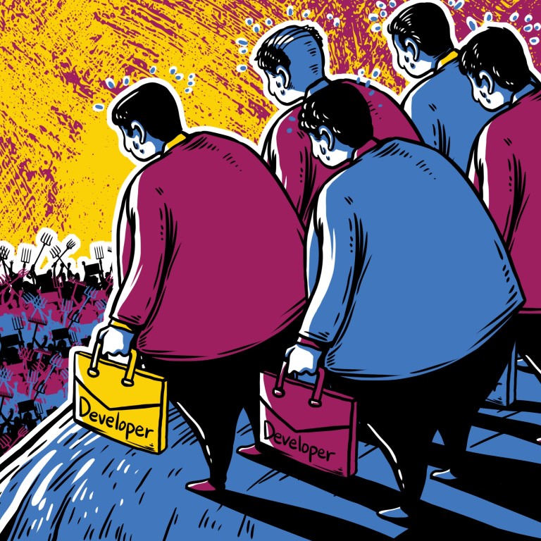 With two of Hong Kong’s four biggest landowners giving up some of their land holdings toward public housing, has the city reached a turning point? Illustration: Lau Ka-kuen