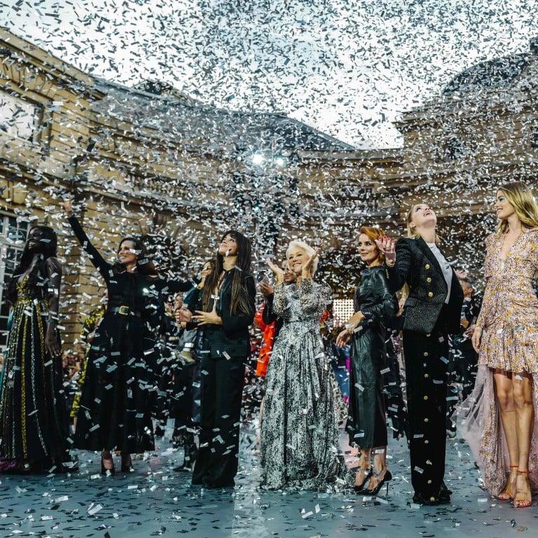 L'Oreal was represented by a raft of stars at Paris Fashion week, roping in (from left) American actress Andie MacDowell, British singer Cheryl, Cuban-US singer Camilla Cabello, British actress Helen Mirren, British singer Geri Horner, US actress Amber Heard, Dutch model Doutzen Kroes and Ethiopian model Liya Kebede to present creations during the Women’s Spring-Summer 2020 Ready-to-Wear extravaganza at Monnaie de Paris. Photo: AFP