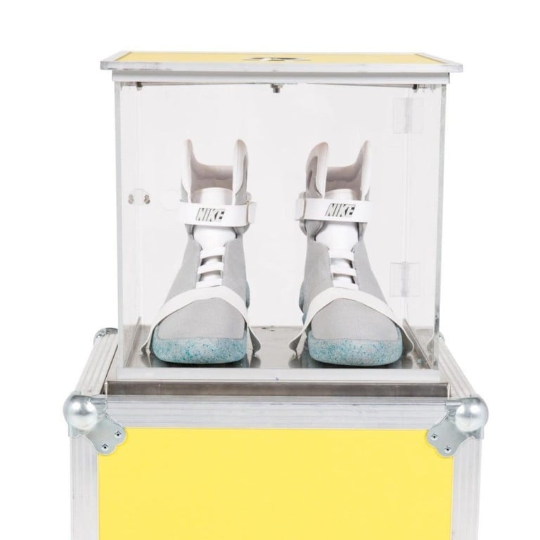 The 2011 Nike MAG sneakers with a limited edition plutonium case are estimated to be worth US$9,900 at resale. Photo: The RealReal