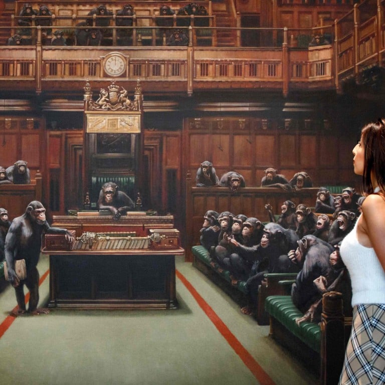 Banksy Painting Of Chimpanzees In Parliament Sells For Record Us 12 Million South China Morning Post