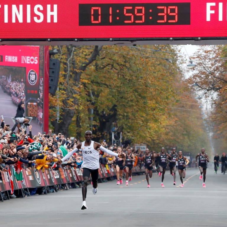 Image result for eliud kipchoge finish line