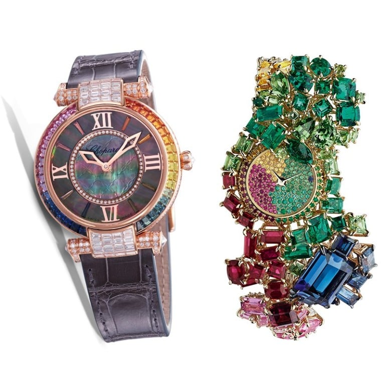 Watches by Gem Dior, Rolex and Chopard are among the rainbow collection from fine jewellery watchmakers.