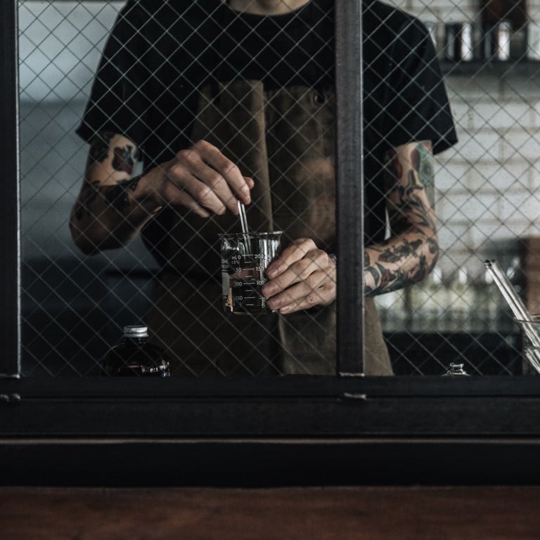 The fragrance brand Le Labo is a cult favourite that has successfully made its mark. Pictured above, founder and creator Edouard Roschi at work.
