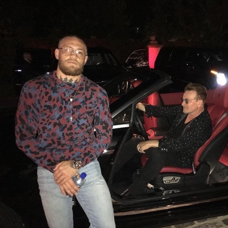 Conor McGregor travelling in style with Bono, on their way to see Drake in concert. Photo: Instagram