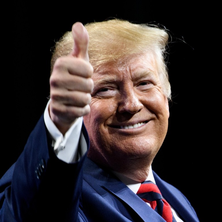 US President Donald Trump gestures during an event at the McCormick Place Convention Centre in Chicago on Monday. Photo: AFP