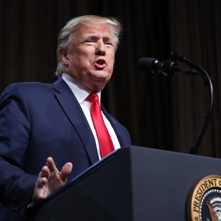 US President Donald Trump speaking in New York on Tuesday. Photo: AP