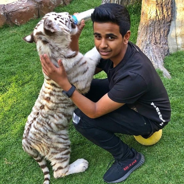Emirati rich kid Rashed Saif Belhasa has it all – supercars, a million dollar trainer collection, and tigers to play with.