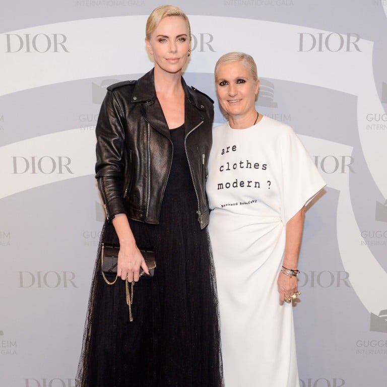 Charlize Theron and Maria Grazia Chiuri attend the Guggenheim International Gala in New York.