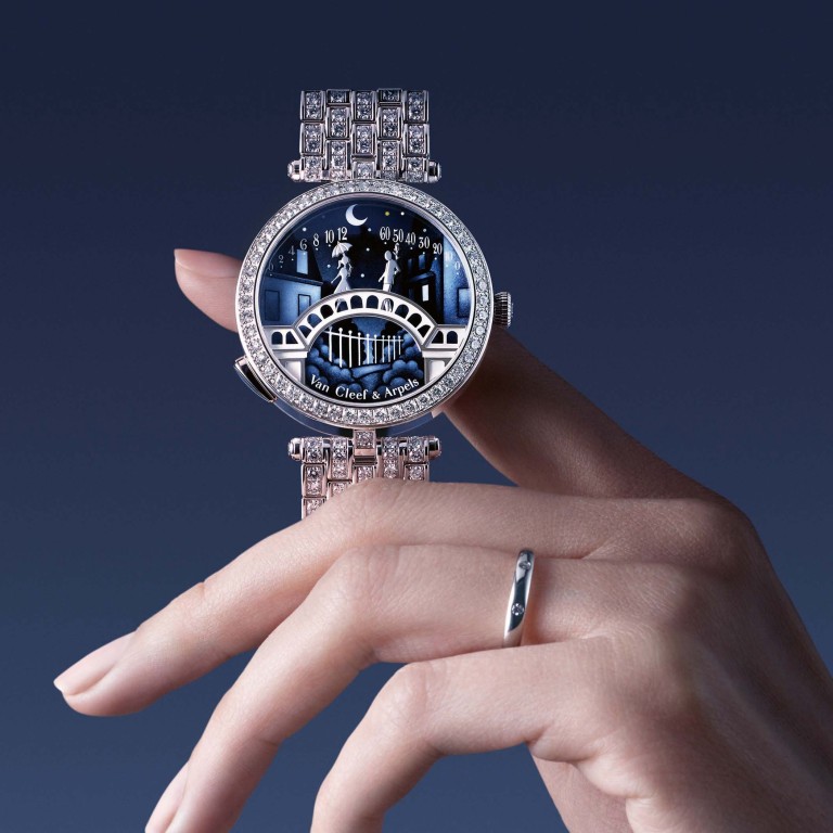 Chanel Mademoiselle Prive Diamond Dial Black Satin Strap Women's Watch H4319