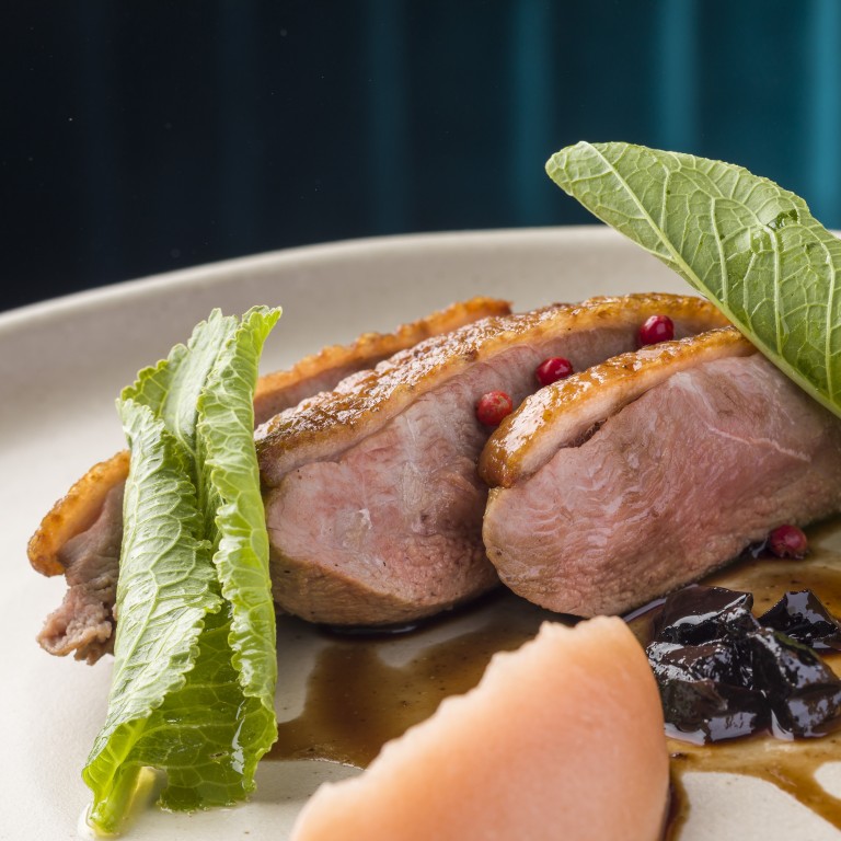 Aged duck breast with quince purée and black garlic sauce from the Museum of Art’s Hue. Photos: Handouts