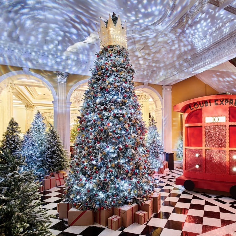 London hotel Claridge’s Christmas tree for 2019 was designed by Christian Louboutin. Photo: Handout