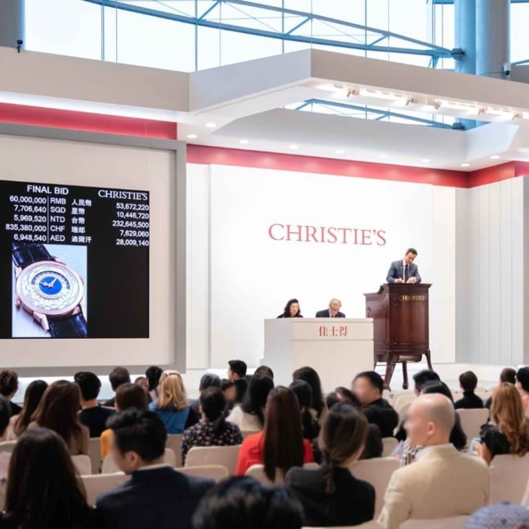 Christie’s Hong Kong sold a Patek Philippe ‘L’Heure Bleue’ Ref. 2523 wristwatch, which realised a price of HK$70,175,000 (US$9,013,623) – becoming the most expensive wristwatch ever to be auctioned in Asia. Photo: Christie's