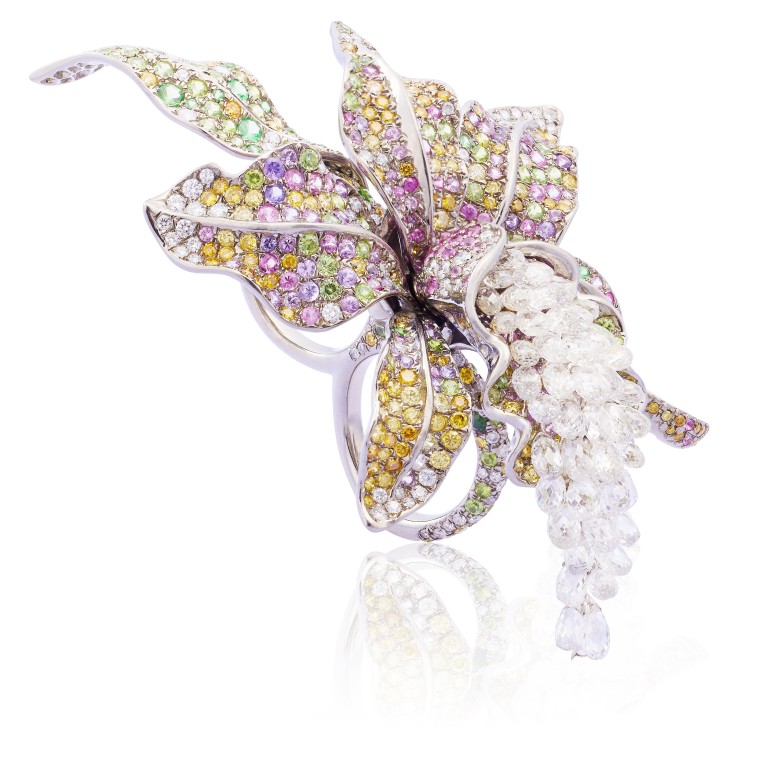 Chinese jewellery designers are fetching large sums at auction, such as Enchanted Orchid by Anna Hu. Photo: Handout