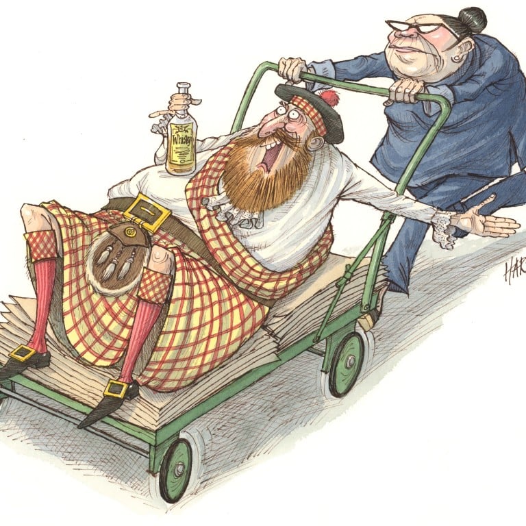 Some regional Scottish New Year’s Eve traditions are somewhat hair-raising, and under no circumstances should be attempted elsewhere. Illustration: Harry Harrison