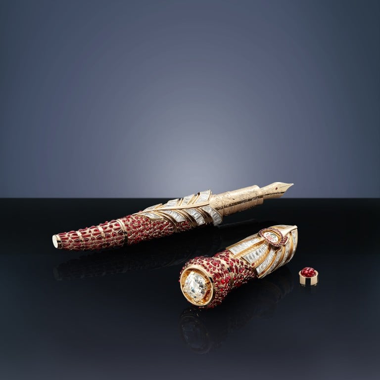 Montblanc’s Insignia of Power pen is studded with rubies and diamonds. Photo: Montblanc