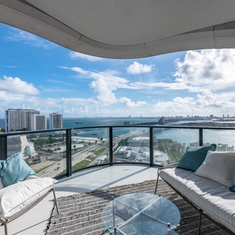 A view from the sky deck at the newly opened, Zaha Hadid-designed One Thousand Museum luxury tower in Miami. Photo: One Thousand Museum