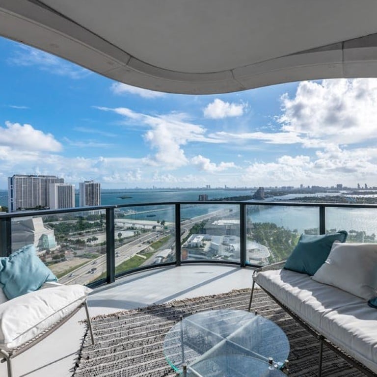 A view from the sky deck at the newly opened, Zaha Hadid-designed One Thousand Museum luxury tower in Miami. Photo: One Thousand Museum