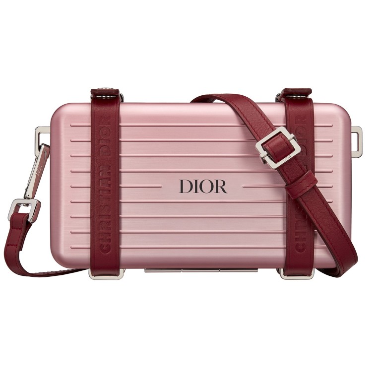 Grained calfskin straps and pearl-pink aluminium define this boxy clutch from the Dior x Rimowa capsule collection – great for holding your precious accessories. Photos: Handouts