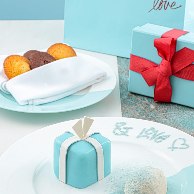 A Petit Blue Box Cake is part of the special Valentine’s Day menu at the Tiffany Blue Box Cafe. Photos: Tiffany & Co. Photos: handout