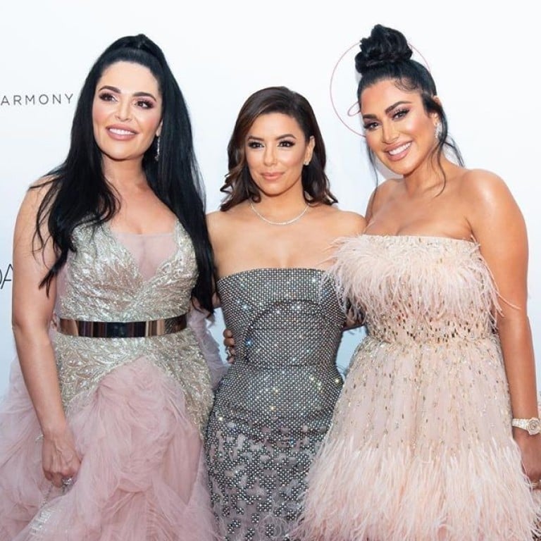 From left: Mona Kattan, Eva Longoria and Huda Kattan pose at the Waldorf Astoria in Dubai. Huda Kattan is a social media influencer and one of the most successful on Instagram. Photo: @hudabeauty/Instagram