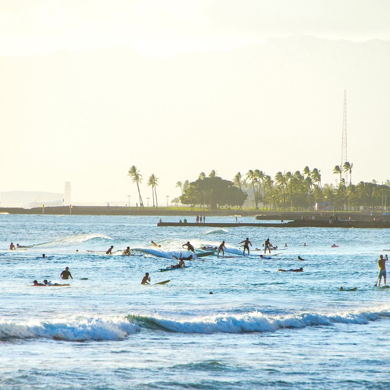 Maui is where it’s at for the rich in summer, where mere mortals mount surfboards for wave-riding kicks. Photo: Getty Images