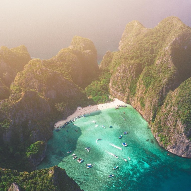 One of the many places Instagram jet-setting Joel Chia has photographed with his drones: Maya Bay, made famous by the film The Beach starring Leonardo DiCaprio in 2000. Photo: Joel Chia/Instagram