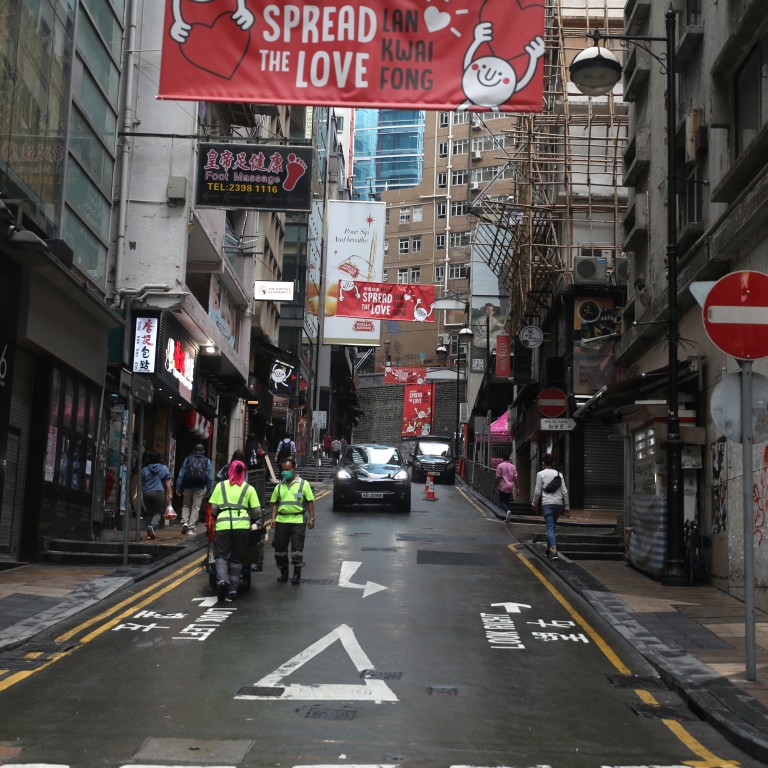 Coronavirus bars in Hong Kong’s Lan Kwai Fong’s nightlife hub will