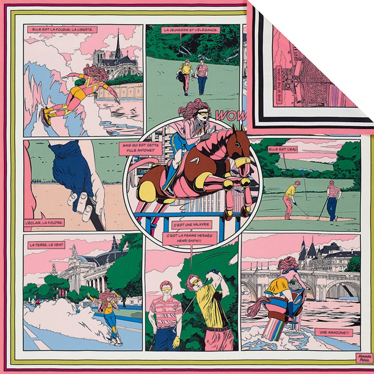 Hermès Wow double face scarf 90 in silk twill – part of the spring/summer 2020 collection. Photo: Hermès