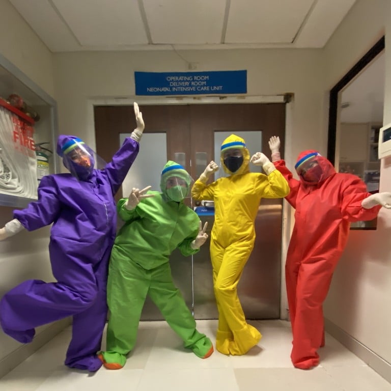 Filipino designers Adrian Pe and Ram Silva have come up with fun and colourful PPEs to lift the spirits of medical workers. Photos: Handouts